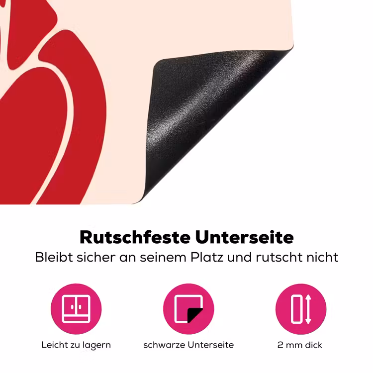 Vrouw - Figuur - Abstract - Modern - Rood Inductie beschermer vinyl 3mm middel -zzzzzzz-lf-onderkant