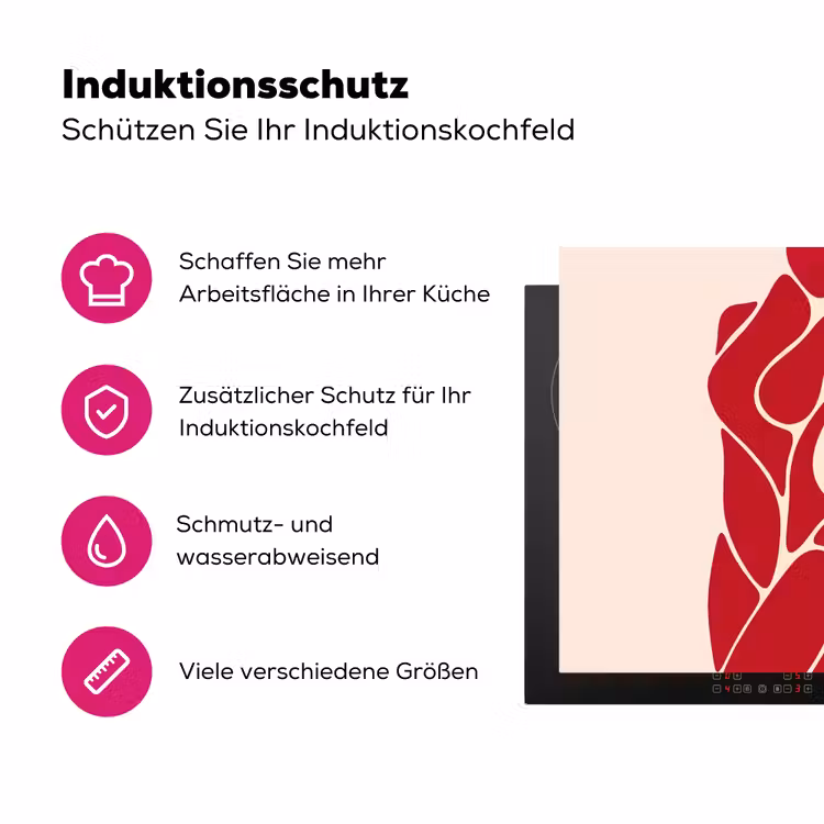 Vrouw - Figuur - Abstract - Modern - Rood Inductie beschermer vinyl 3mm middel -zzzzzzz-lf-ups