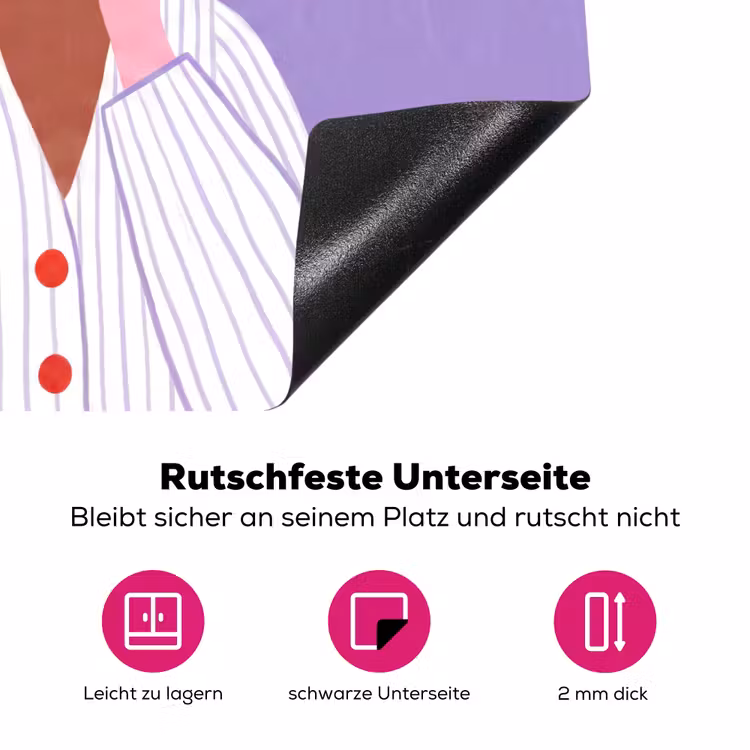 Vrouw - Gezicht - Mensen - Abstract - Kleurrijk Inductie beschermer vinyl 3mm middel -zzzzzzz-lf-onderkant