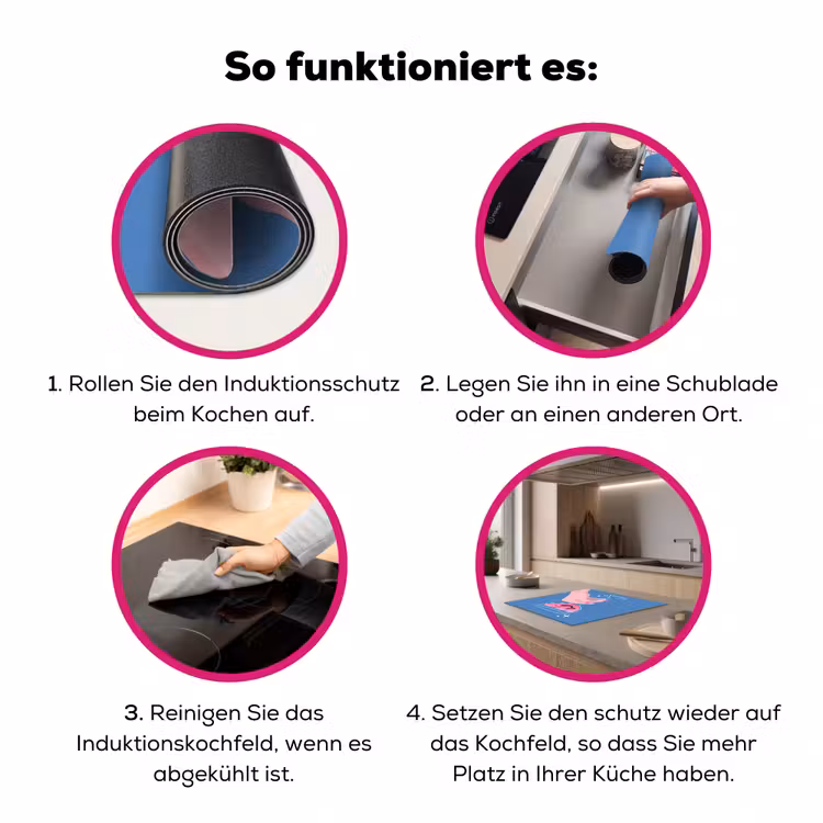 Vrouw - Glas - Abstract - Roze - Blauw Inductie beschermer vinyl 3mm middel -zzzzzzz-lf-werking