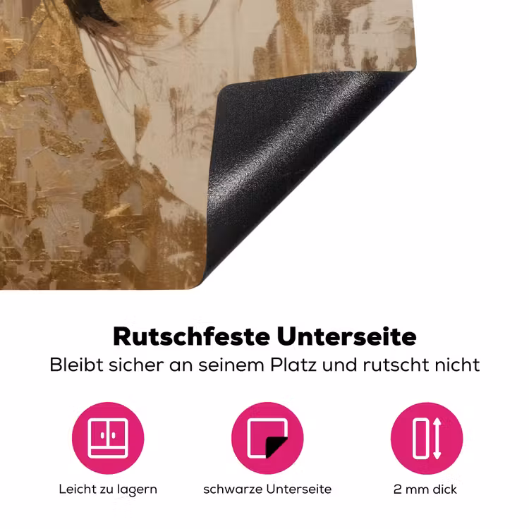 Vrouw - Goud - Abstract - Textuur Inductie beschermer vinyl 3mm klein -zzzzzzz-lf-onderkant