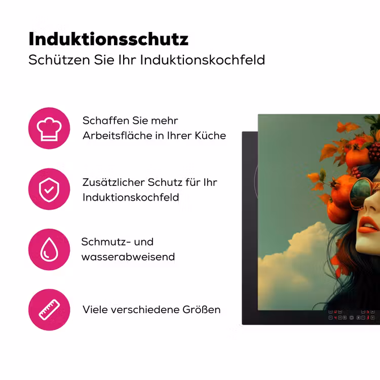 Vrouw - Granaatappel - Herfst - Zonnebril Inductie beschermer vinyl 3mm klein -zzzzzzz-lf-ups