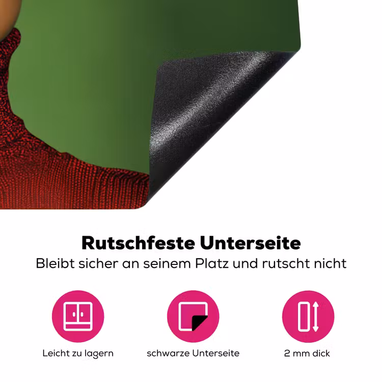 Vrouw - Groen - Bril - Aesthetic - Modern Inductie beschermer vinyl 3mm klein -zzzzzzz-lf-onderkant