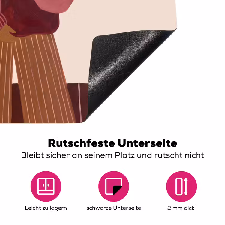 Vrouw - Hoed - Abstract - Modern - Portret Inductie beschermer vinyl 3mm middel -zzzzzzz-lf-onderkant