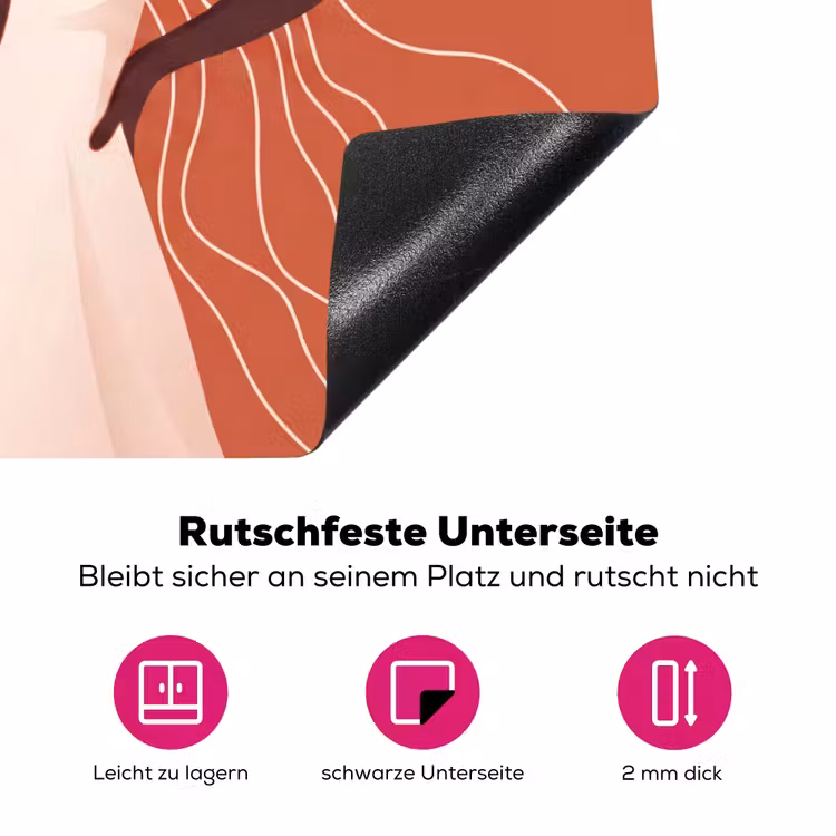 Vrouw - Hoed - Portret - Modern - Beige Inductie beschermer vinyl 3mm middel -zzzzzzz-lf-onderkant