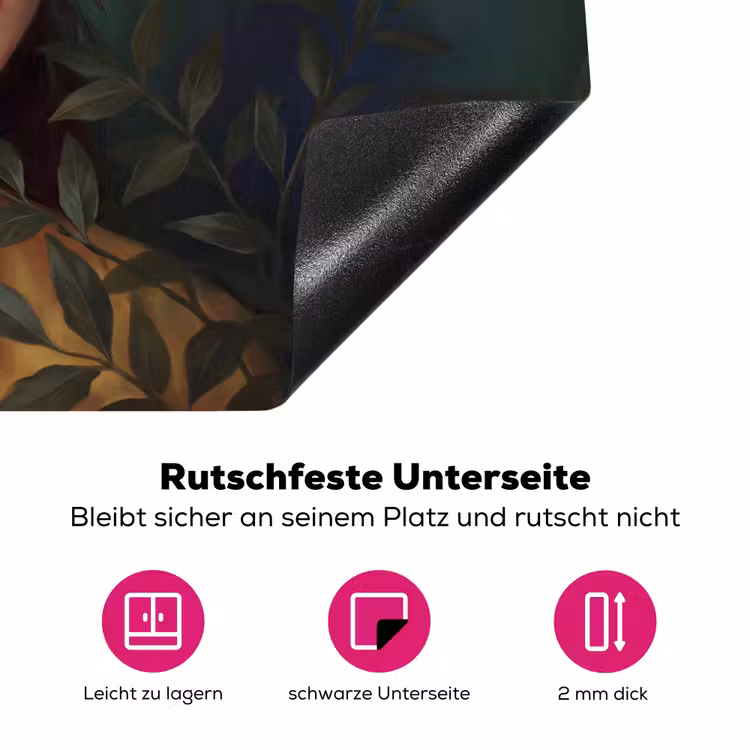 Vrouw - Insecten - Natuur - Portret - Groen Inductie beschermer vinyl 3mm klein -zzzzzzz-lf-onderkant