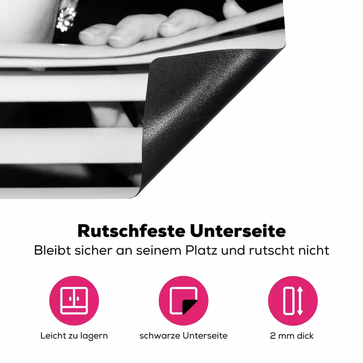 Vrouw - Jaloezieën - Portret - Zwart-wit Inductie beschermer vinyl 3mm klein -zzzzzzz-lf-onderkant