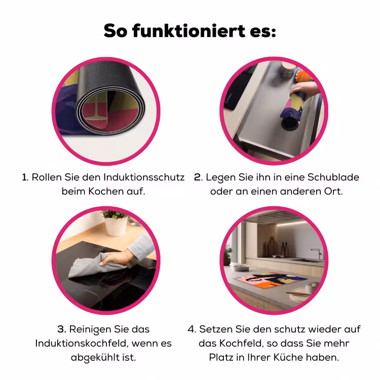 Vrouw - Kat - Interieur - Modern - Kleurrijk Inductie beschermer vinyl 3mm middel -zzzzzzz-lf-werking