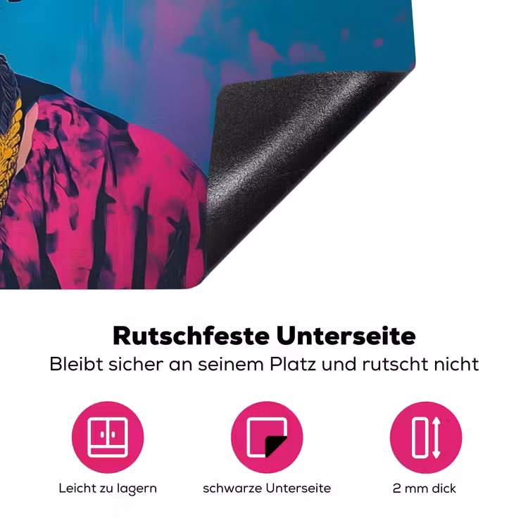 Vrouw - Kauwgom - Zonnebril - Oranje Inductie beschermer vinyl 3mm klein -zzzzzzz-lf-onderkant