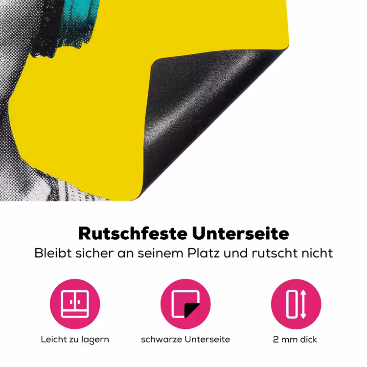 Vrouw - Koptelefoon - Geel Inductie beschermer vinyl 3mm klein -zzzzzzz-lf-onderkant