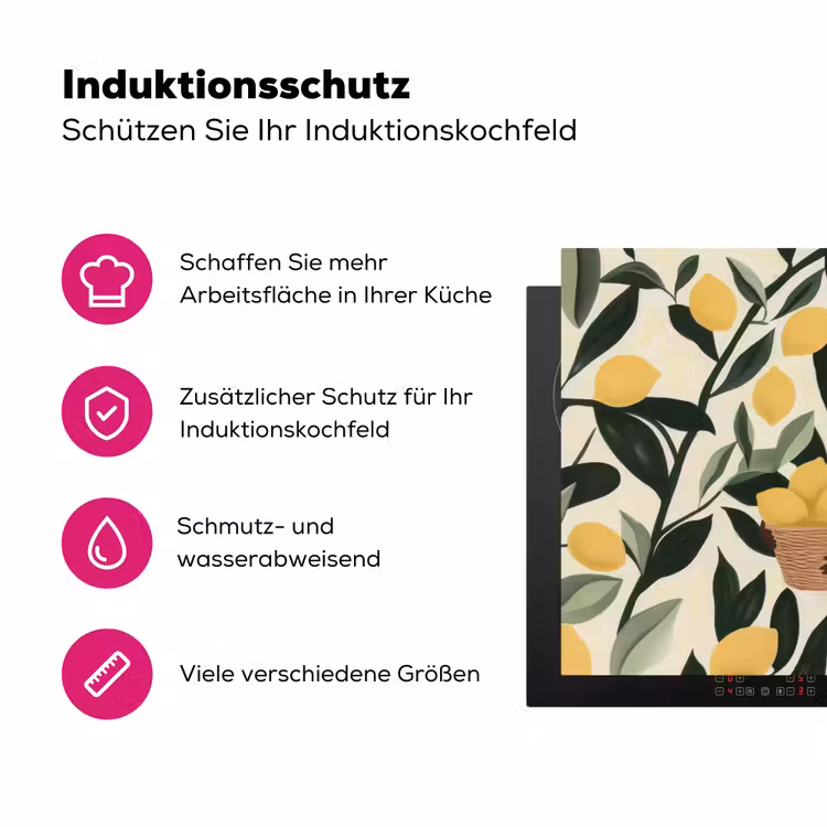 Vrouw - Mand - Citroenen - Bladeren Inductie beschermer vinyl 3mm klein -zzzzzzz-lf-ups