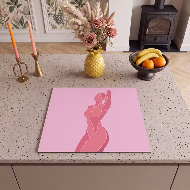 Vrouw - Lichaam - Abstract - Roze Inductie beschermer vinyl 3mm middel -sfeer3