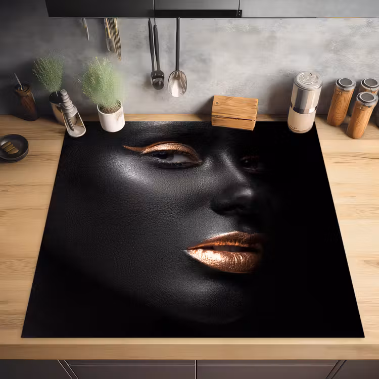 Vrouw - Make-up - Koper - Zwart Inductie beschermer vinyl 3mm middel -sfeer5