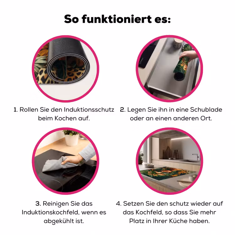 Vrouw - Panterprint - Jungle - Natuur - Luxe Inductie beschermer vinyl 3mm middel -zzzzzzz-lf-werking