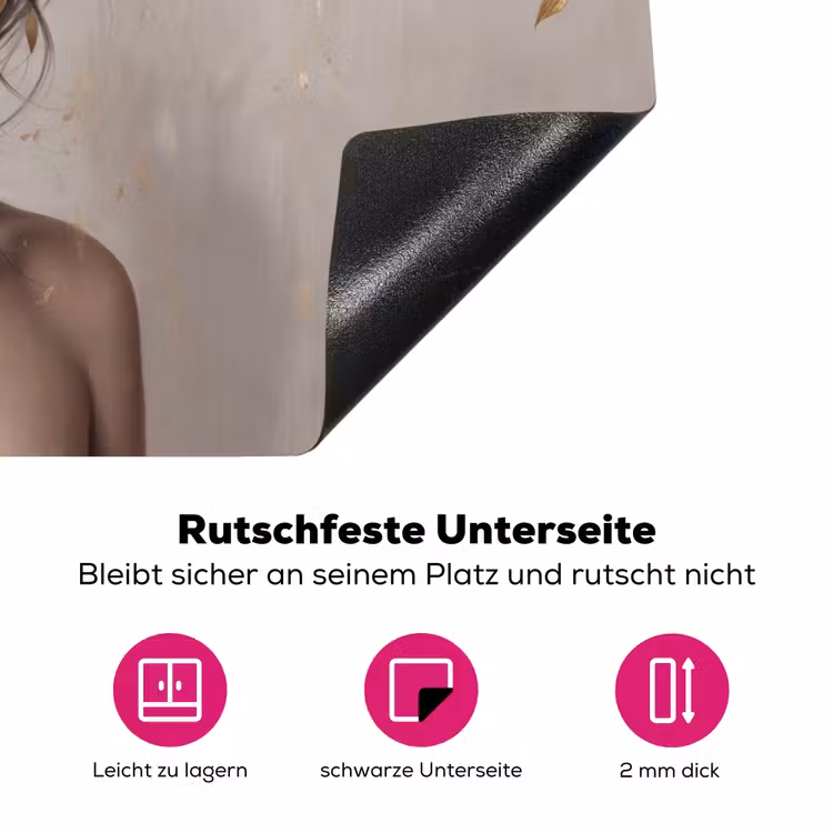 Vrouw - Pioenroos - Wit Inductie beschermer vinyl 3mm klein -zzzzzzz-lf-onderkant