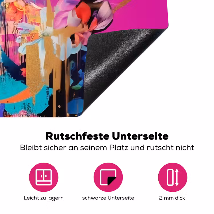 Vrouw - Portret - Abstract - Paars Inductie beschermer vinyl 3mm klein -zzzzzzz-lf-onderkant