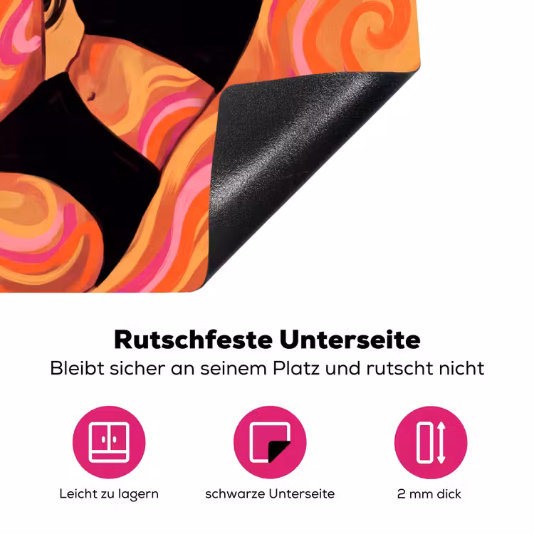 Vrouw - Portret - Abstract - Modern - Kleurrijk Inductie beschermer vinyl 3mm middel -zzzzzzz-lf-onderkant
