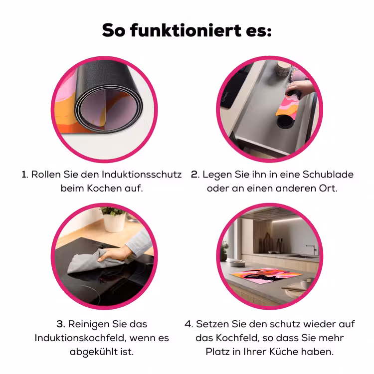 Vrouw - Portret - Kleurrijk - Modern - Kunst Inductie beschermer vinyl 3mm middel -zzzzzzz-lf-werking