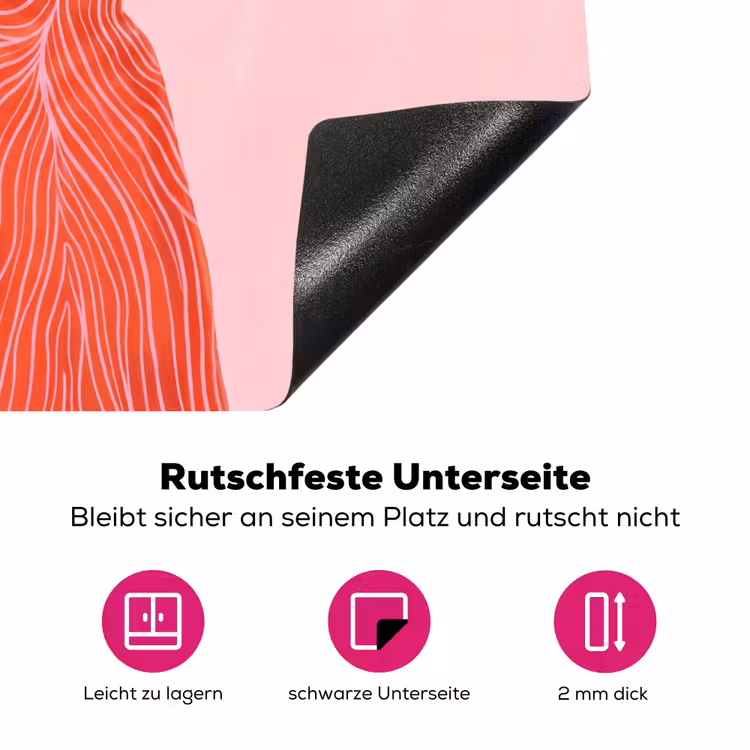 Vrouw - Portret - Modern - Kunst - Roze Inductie beschermer vinyl 3mm middel -zzzzzzz-lf-onderkant