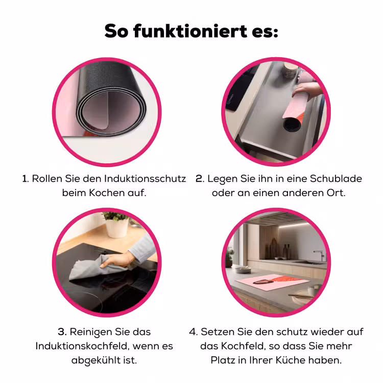 Vrouw - Portret - Modern - Kunst - Roze Inductie beschermer vinyl 3mm middel -zzzzzzz-lf-werking