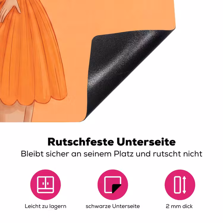 Vrouw - Profiel - Mensen - Modern - Oranje Inductie beschermer vinyl 3mm middel -zzzzzzz-lf-onderkant