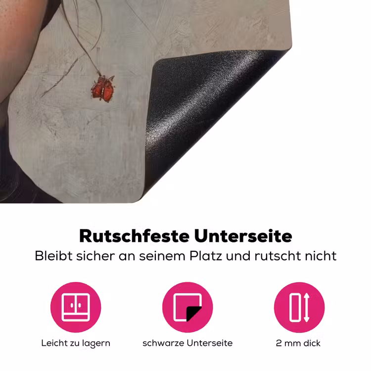 Woman - Butterfly - Art - Classic - Muted Inductie beschermer vinyl 3mm klein -zzzzzzz-lf-onderkant
