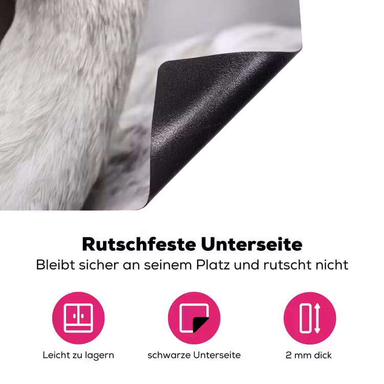 Vrouw - Zwaan - Wit Inductie beschermer vinyl 3mm klein -zzzzzzz-lf-onderkant