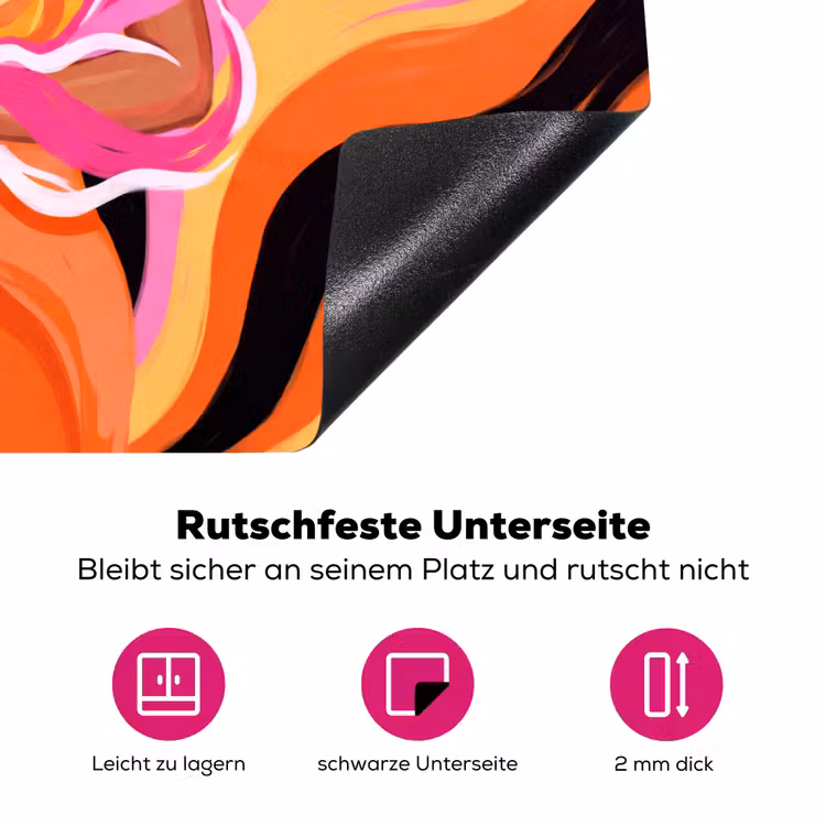 Vrouw - Zonnebril - Abstract - Kleurrijk Inductie beschermer vinyl 3mm middel -zzzzzzz-lf-onderkant