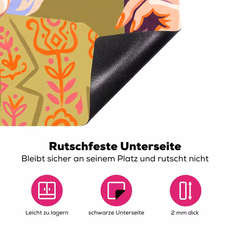 Vrouw - Zonnebril - Portret - Modern - Kleurrijk Inductie beschermer vinyl 3mm middel -zzzzzzz-lf-onderkant