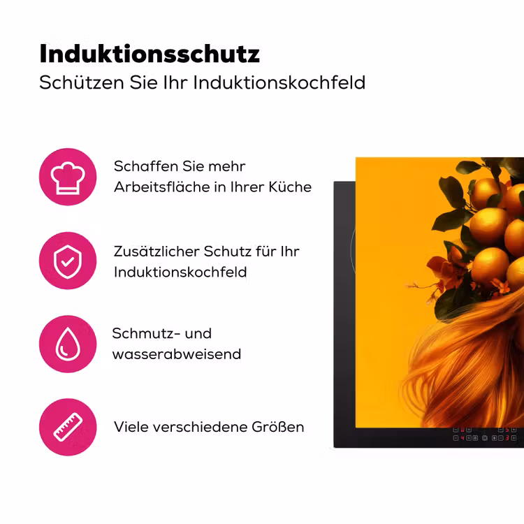 Vrouw - Citroenen - Bloesem - Geel Inductie beschermer vinyl 3mm klein -zzzzzzz-lf-ups