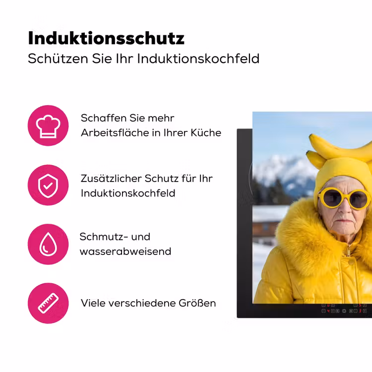 Vrouwen - Bananen - Geel Inductie beschermer vinyl 3mm klein -zzzzzzz-lf-ups