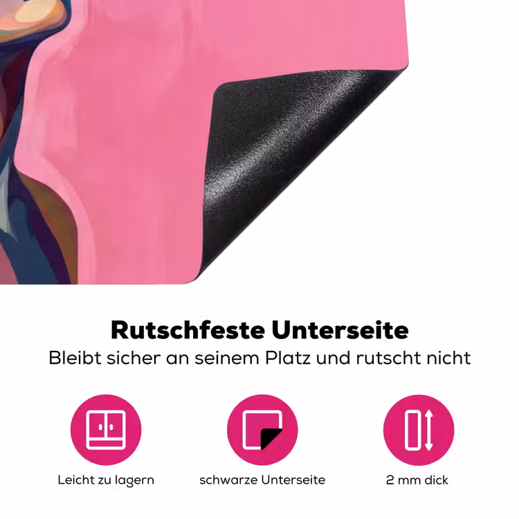Vrouwengezicht - Vlinders - Kleurrijk Inductie beschermer vinyl 3mm klein -zzzzzzz-lf-onderkant