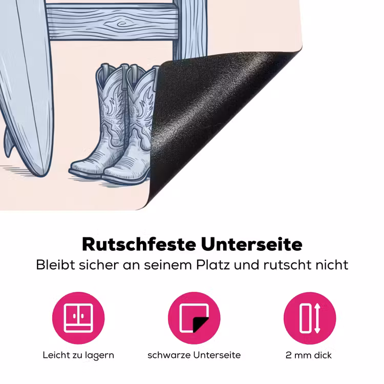 Recreatie - Kleding - Avontuur - Illustratie - Zomer Inductie beschermer vinyl 3mm middel -zzzzzzz-lf-onderkant