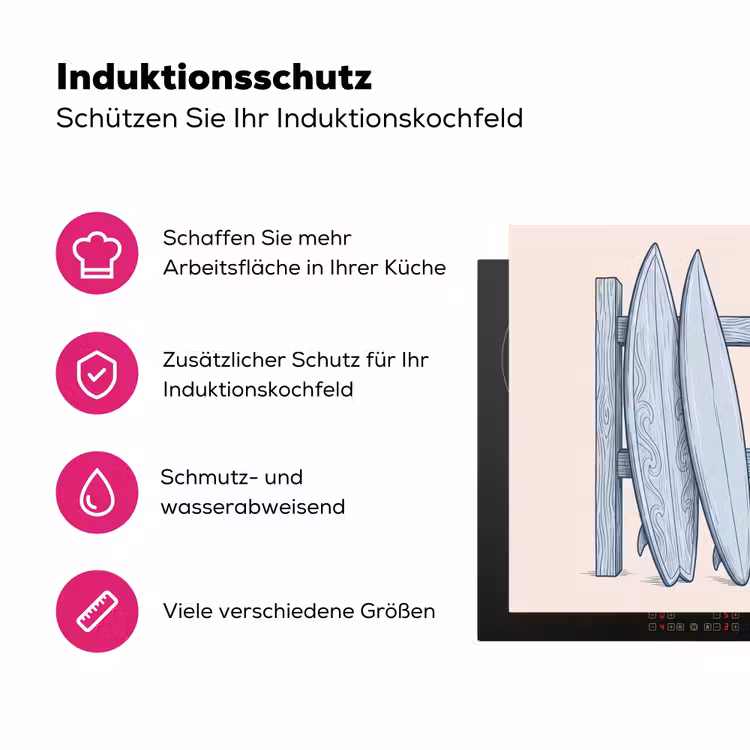 Recreatie - Kleding - Avontuur - Illustratie - Zomer Inductie beschermer vinyl 3mm middel -zzzzzzz-lf-ups