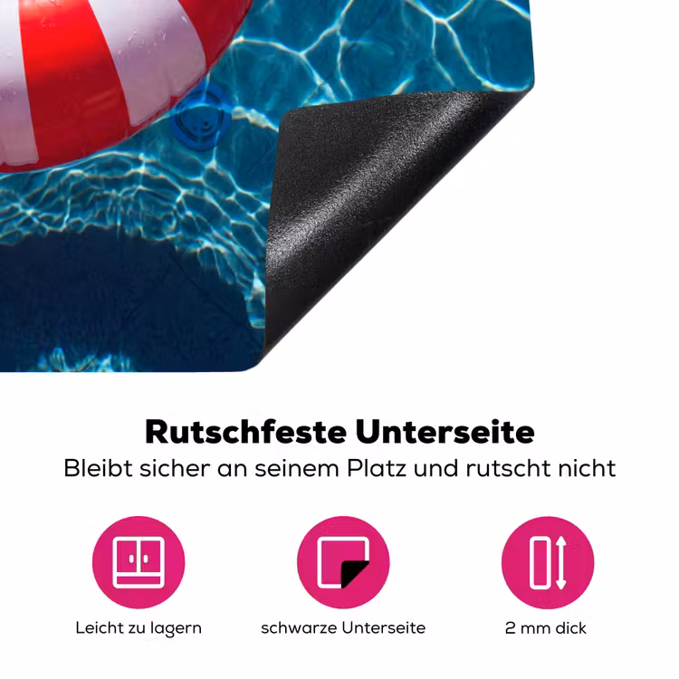 Recreatie - Water - Zomer - Rood - Wit Inductie beschermer vinyl 3mm middel -zzzzzzz-lf-onderkant