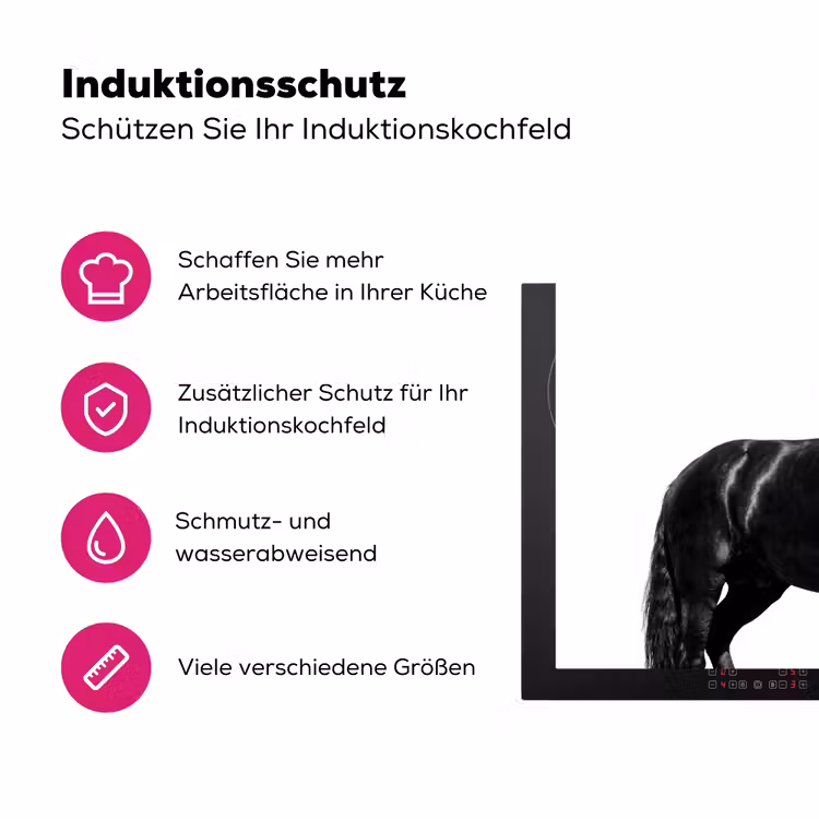 Fries - Hengst - Modern Inductie beschermer vinyl 3mm klein -zzzzzzz-lf-ups