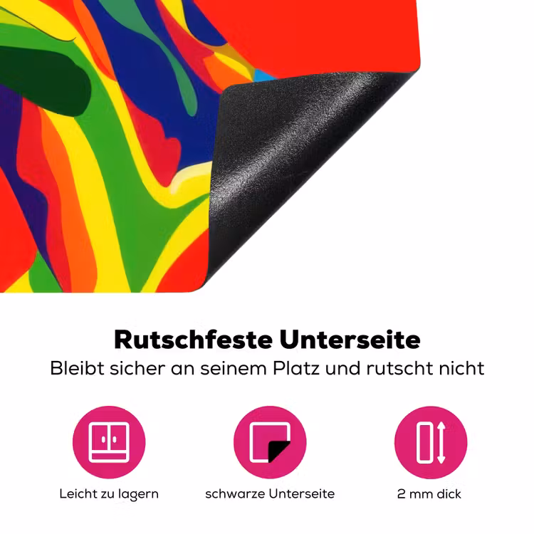 Kikker - Kleurrijk - Strepen - Ogen Inductie beschermer vinyl 3mm klein -zzzzzzz-lf-onderkant