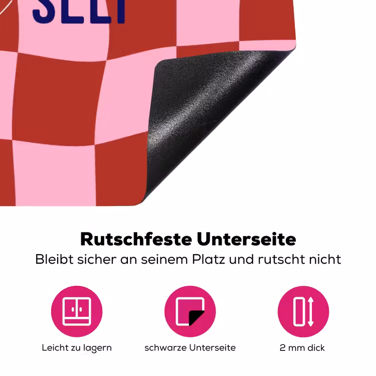 Furture - Geblokt - Rood Inductie beschermer vinyl 3mm klein -zzzzzzz-lf-onderkant