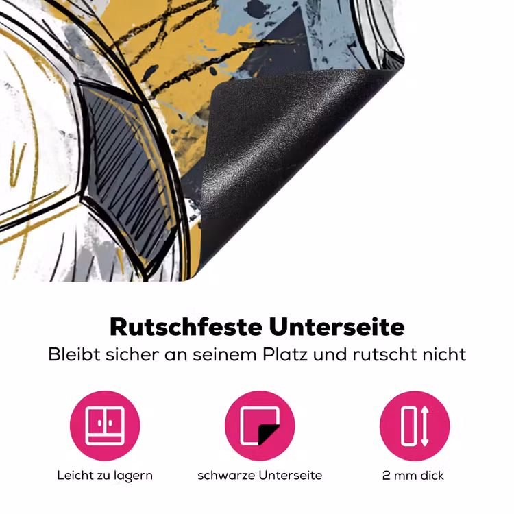 Voetbal - Abstract - Sport - Kleurrijk Inductie beschermer vinyl 3mm klein -zzzzzzz-lf-onderkant
