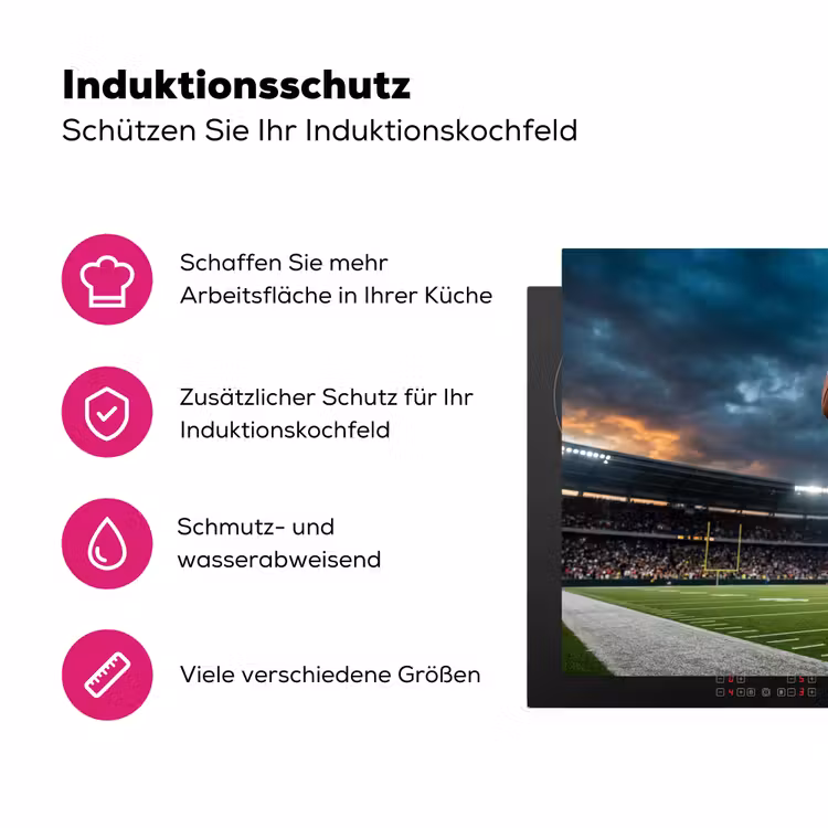 Football - Bal - Stadion - Sport Inductie beschermer vinyl 3mm klein -zzzzzzz-lf-ups