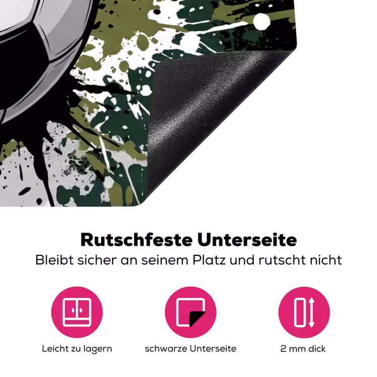 Voetbal - Verf - Spetters - Groen Inductie beschermer vinyl 3mm klein -zzzzzzz-lf-onderkant