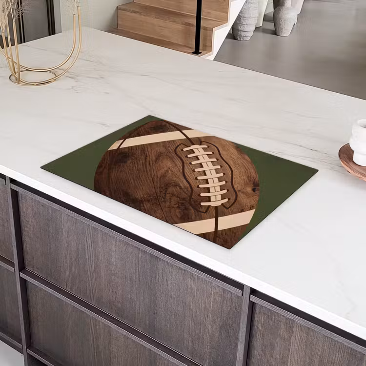 Football - Hout - Sport - Groen Inductie beschermer vinyl 3mm klein -sfeer8