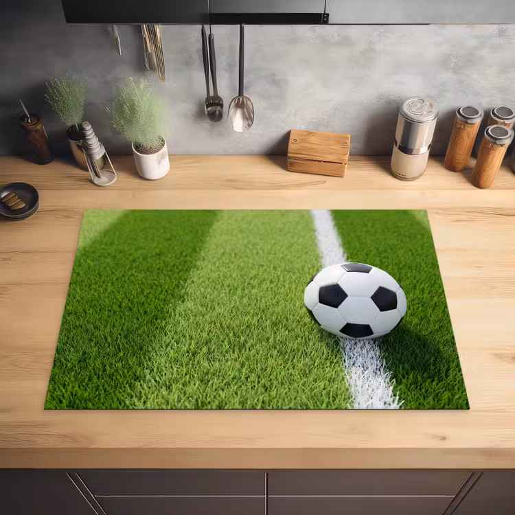 Voetbal - Grasveld - Sport - Groen Inductie beschermer vinyl 3mm klein -sfeer5