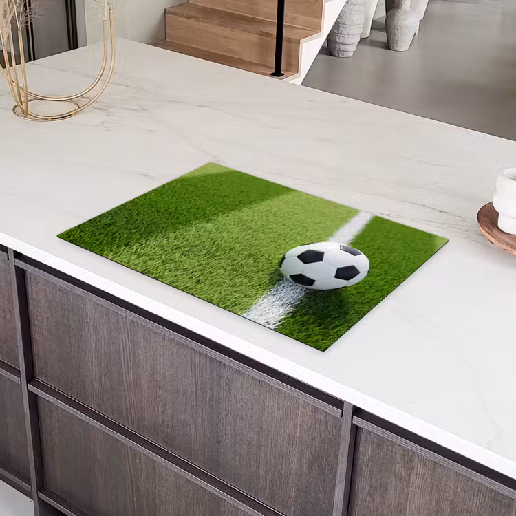 Voetbal - Grasveld - Sport - Groen Inductie beschermer vinyl 3mm klein -sfeer8