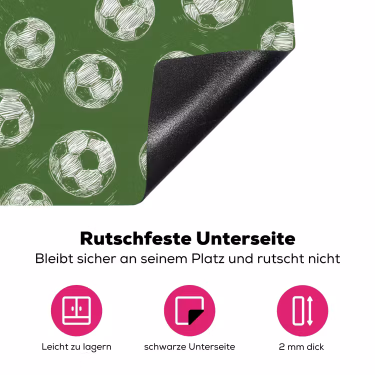 Voetbal - Sport - Groen Inductie beschermer vinyl 3mm klein 276 -zzzzzzz-lf-onderkant