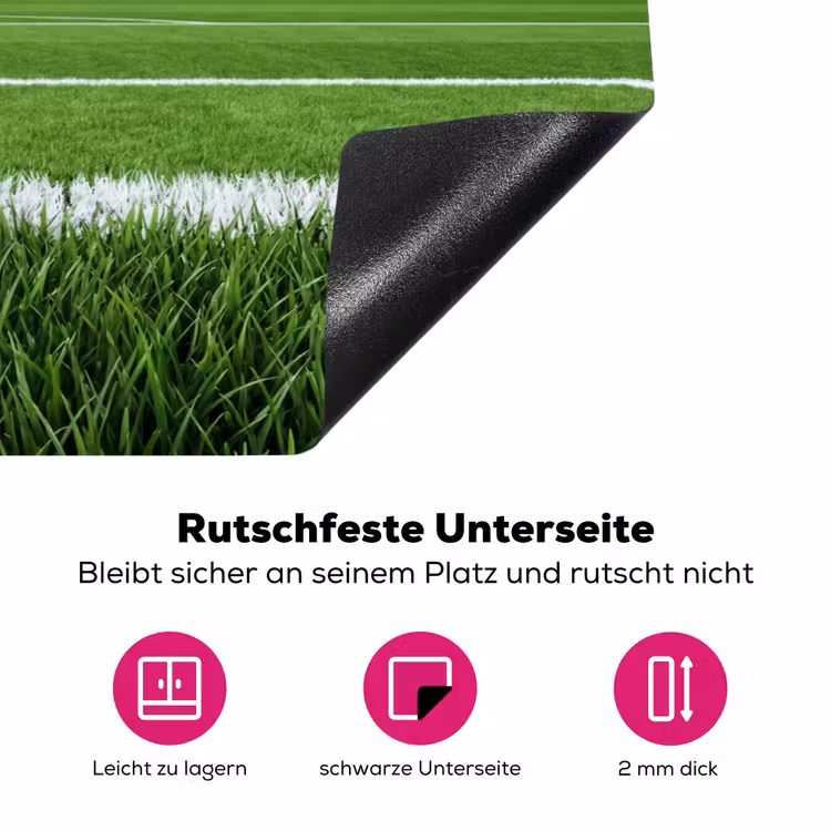 Voetbal - Stadion - Sport - Groen Inductie beschermer vinyl 3mm klein -zzzzzzz-lf-onderkant