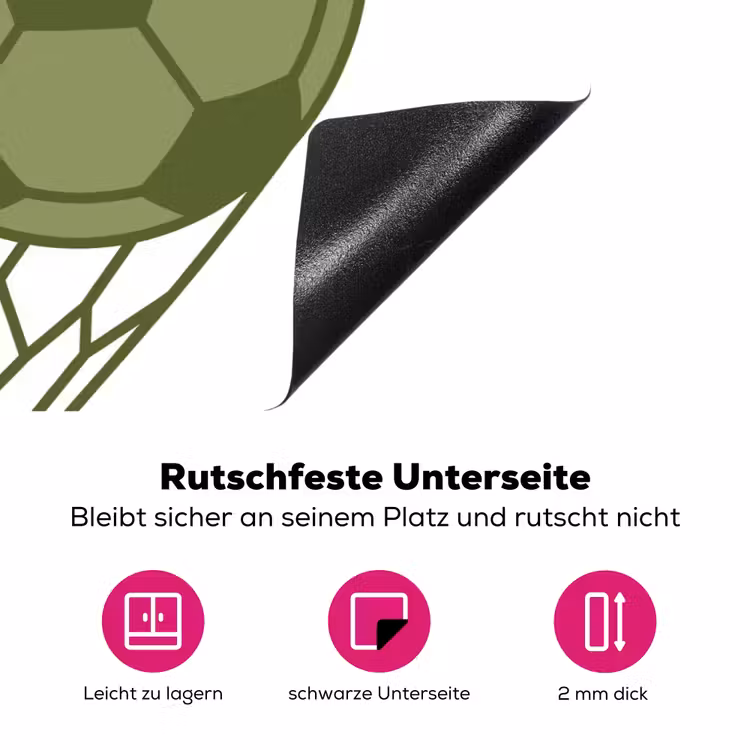 Voetbal - Goal - Sport - Groen Inductie beschermer vinyl 3mm klein -zzzzzzz-lf-onderkant