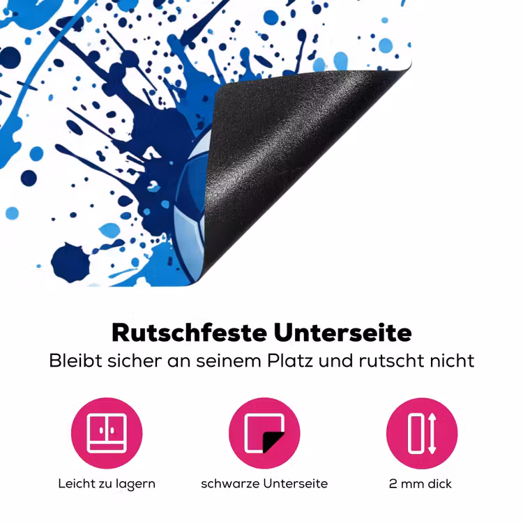 Voetballen - Verf - Sport - Blauw Inductie beschermer vinyl 3mm klein -zzzzzzz-lf-onderkant