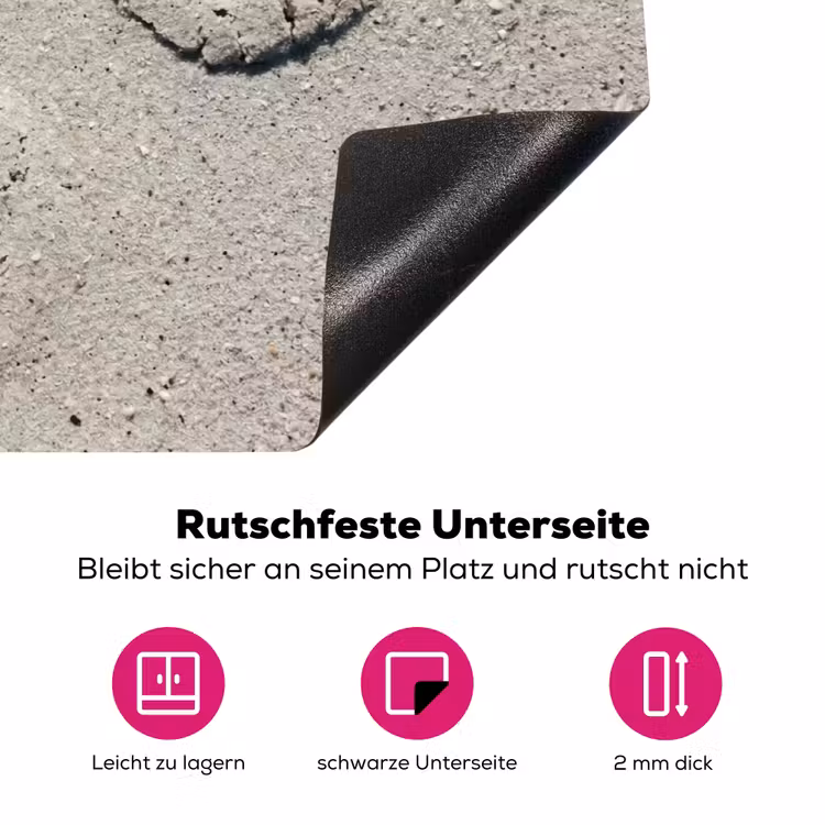 Voeten - Zand - Zee Inductie beschermer vinyl 3mm klein -zzzzzzz-lf-onderkant