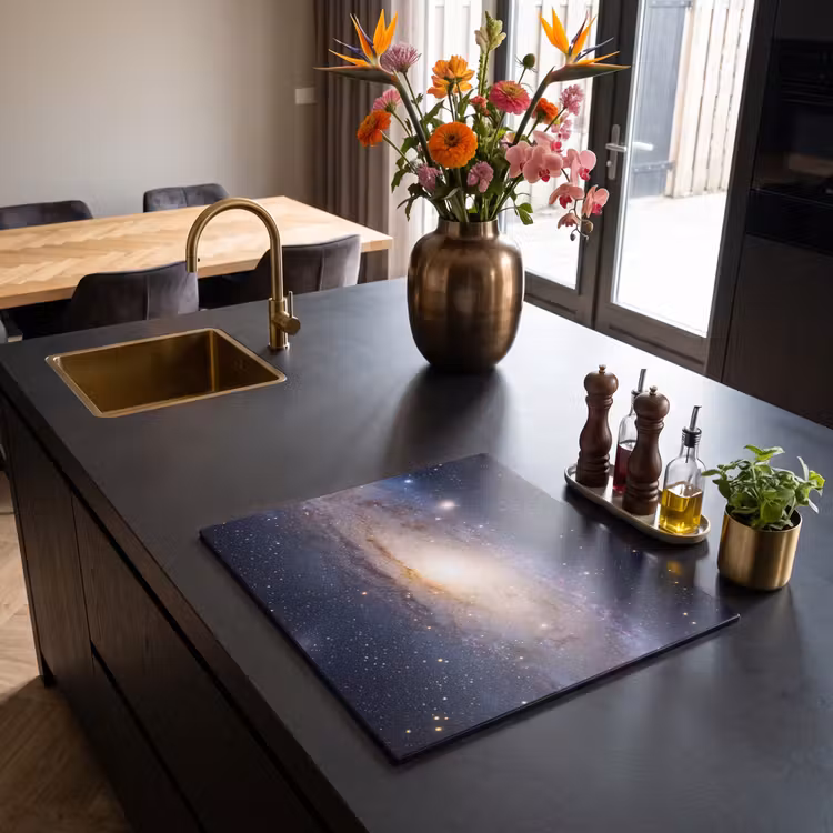Herdabdeckplatte - Galaxie – Weltraum – Kosmos - Sterrenstelsel - Ruimte - Kosmos Inductie beschermer vinyl 3mm middel